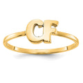 10k Yellow Gold Script or Block Font Double Initial Ring