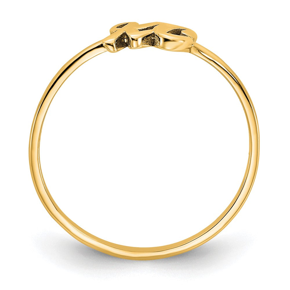 10k Yellow Gold Script or Block Font Double Initial Ring