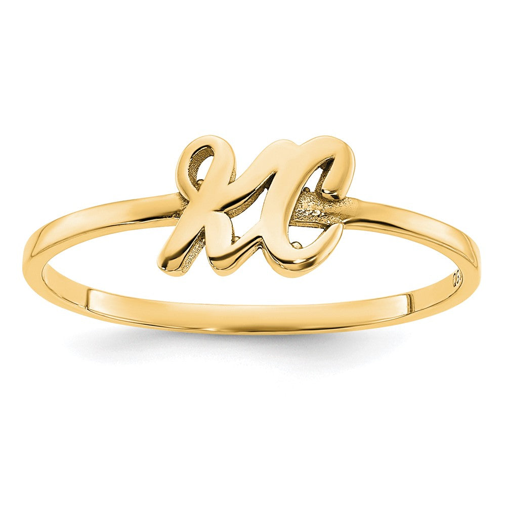 10k Yellow Gold Script or Block Font Double Initial Ring