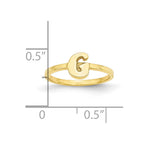 10k Yellow Gold Script or Block Font Initial Ring