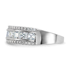 10K Tiara Collection White Gold Polished CZ Ring