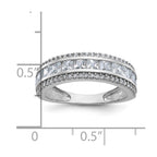 10K Tiara Collection White Gold Polished CZ Ring