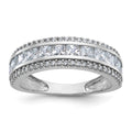 10K Tiara Collection White Gold Polished CZ Ring