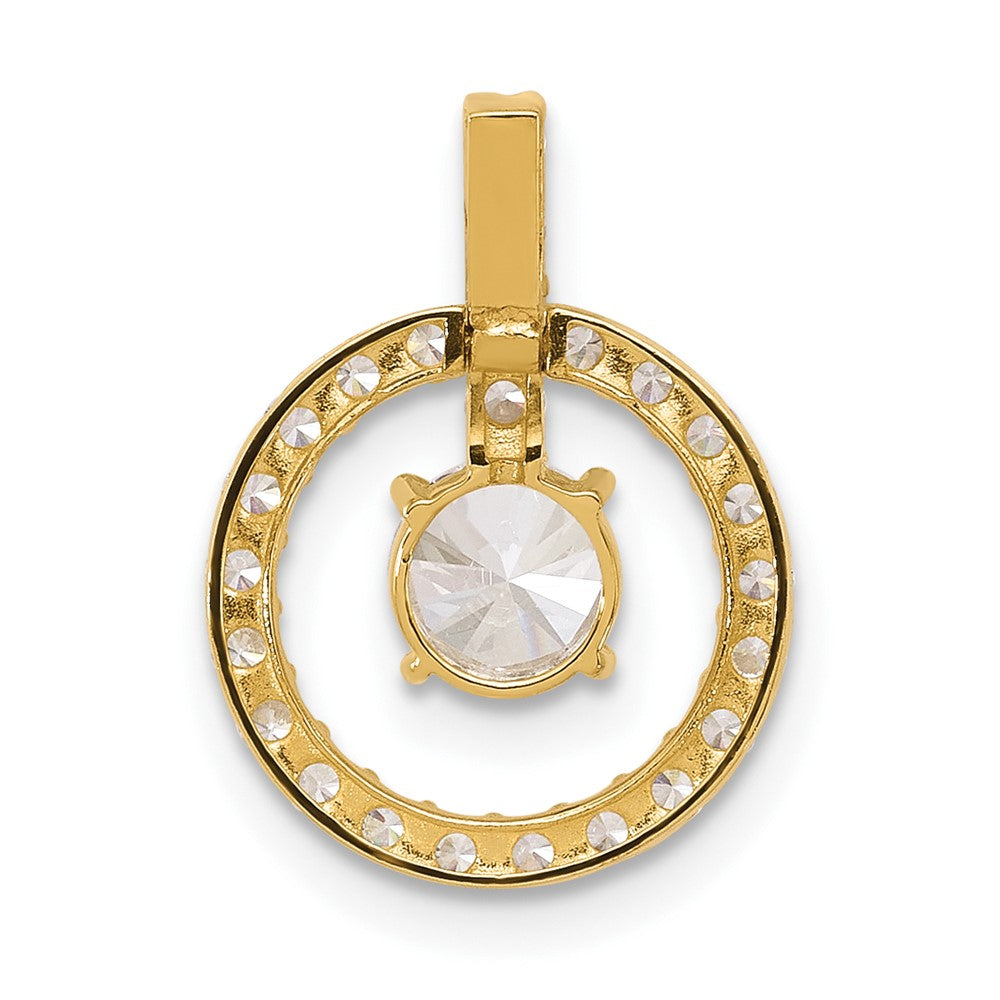 10K Tiara Collection Polished CZ Pendant