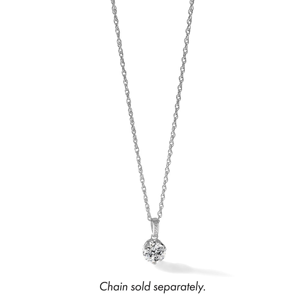 10K Tiara Collection White Gold Polished CZ Pendant
