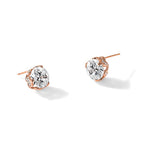 10K Tiara Collection Rose Gold Polished CZ Post Earrings