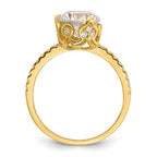 10K Tiara Collection Polished CZ Ring