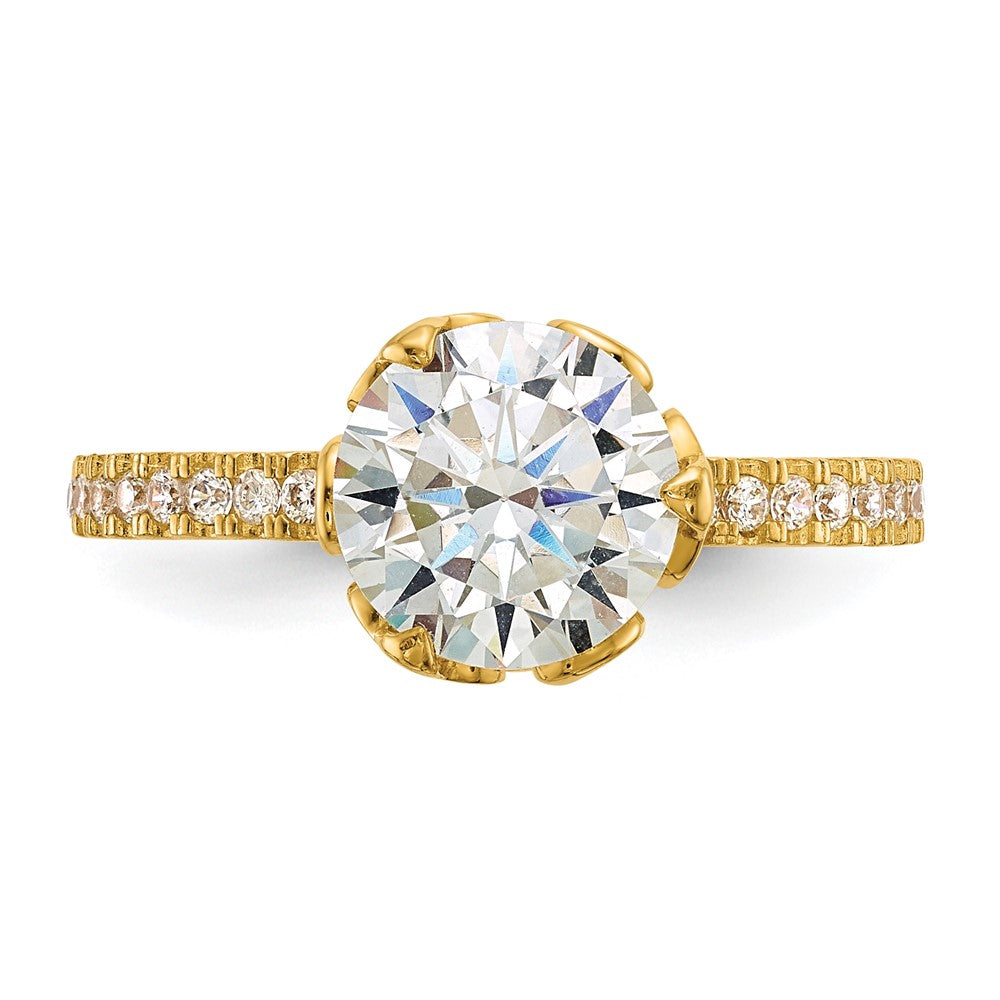 10K Tiara Collection Polished CZ Ring