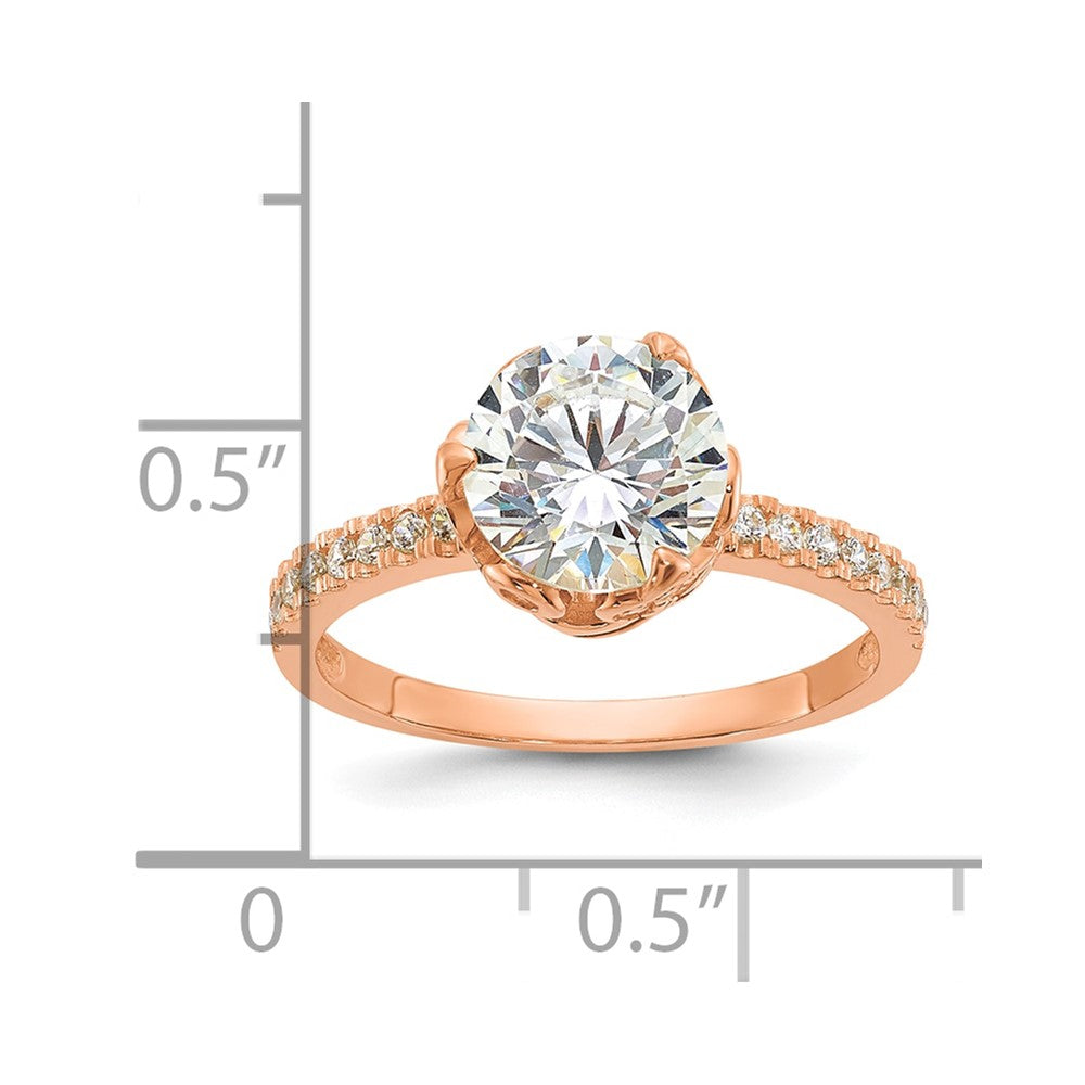 10K Tiara Collection Polished CZ Ring