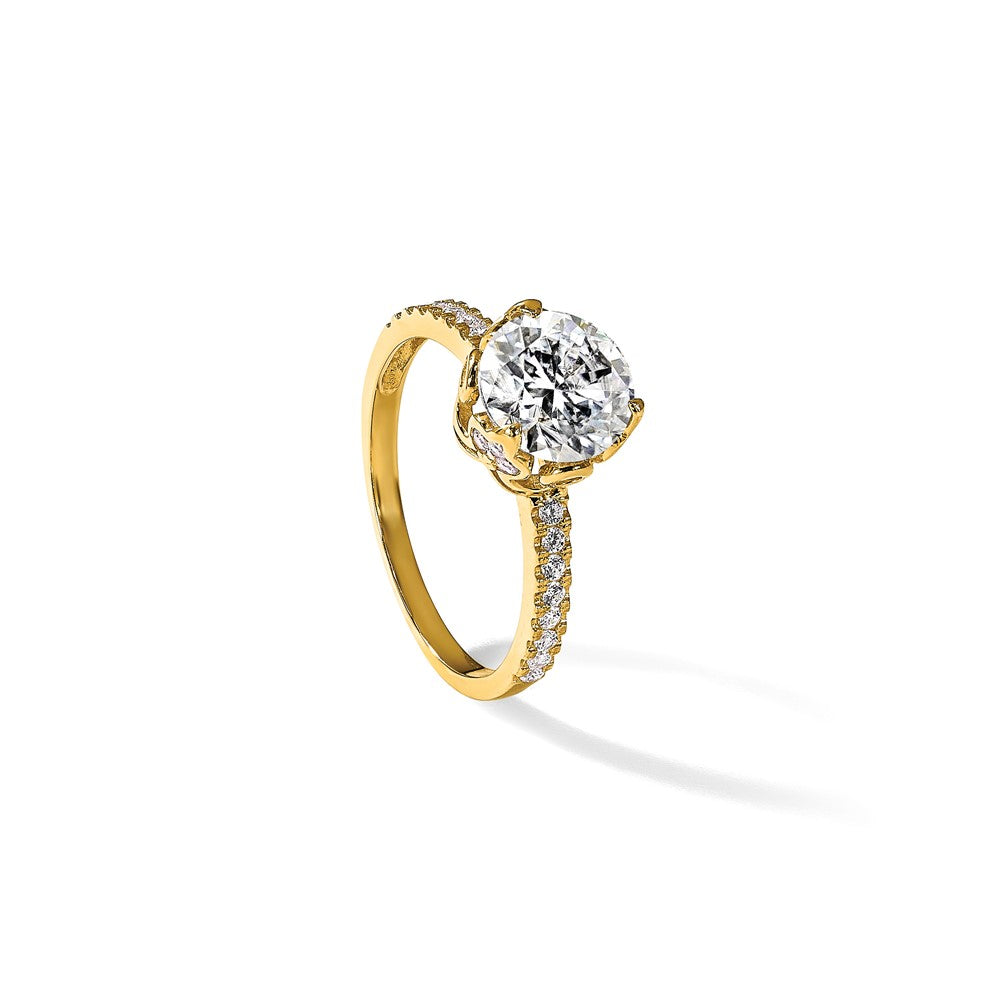 10K Tiara Collection Polished CZ Ring