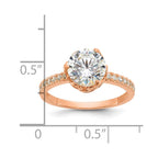 10K Tiara Collection Rose Gold Polished CZ Ring