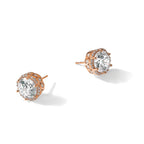 10K Tiara Collection Rose Gold Polished CZ Post Earrings