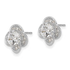 10K Tiara Collection White Gold Polished CZ Post Earrings