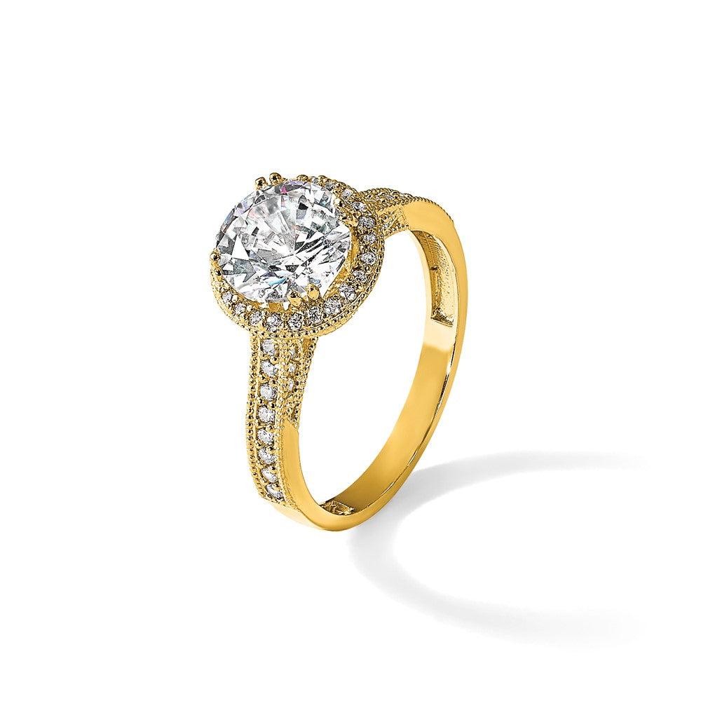 10K Tiara Collection Polished CZ Ring