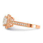 10K Tiara Collection Rose Gold Polished CZ Ring