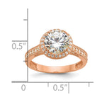 10K Tiara Collection Rose Gold Polished CZ Ring