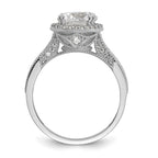 10K Tiara Collection White Gold Polished CZ Ring