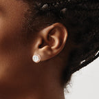 10K Tiara Collection Rose Gold Polished CZ Post Earrings