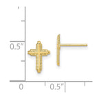 10K Polished Cross Post Earrings