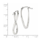 10k White Gold Twisted Hoop Earrings