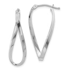 10k White Gold Twisted Hoop Earrings