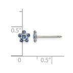 Inverness Stainless Steel Blue Crystal Flower Post Piercing Earrings