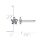 Inverness Stainless Steel Clear and Blue Crystal Flower Post Piercing Earrings