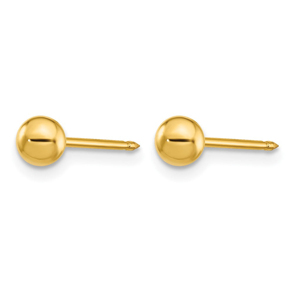 Inverness Stainless Steel 24K Gold-plated 4mm Ball Post Piercing Earrings