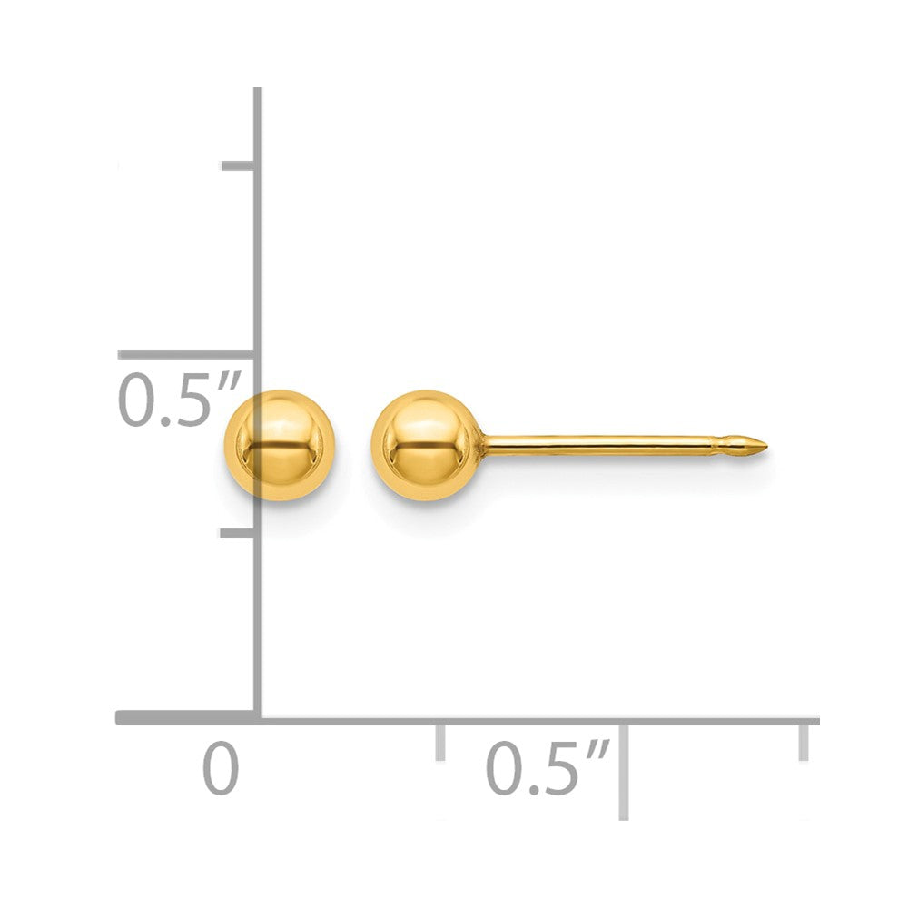 Inverness Stainless Steel 24K Gold-plated 4mm Ball Post Piercing Earrings