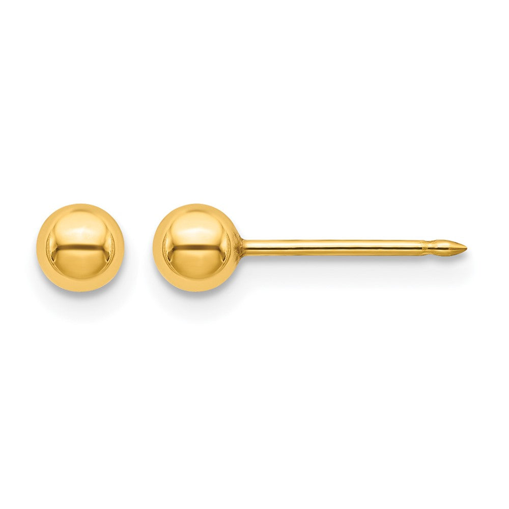 Inverness Stainless Steel 24K Gold-plated 4mm Ball Post Piercing Earrings