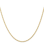 14K Carded 1.55mm Cable Rope with Spring Ring Clasp Chain
