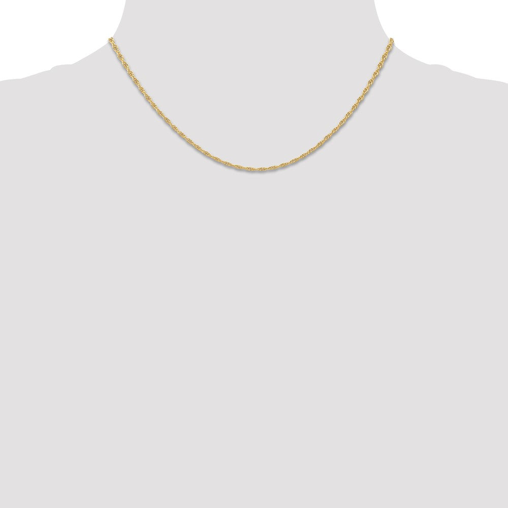 14K Carded 1.55mm Cable Rope with Spring Ring Clasp Chain