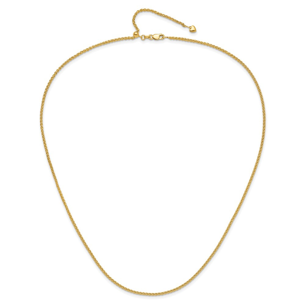 14K Adjustable 1.6mm Semi-solid Spiga Chain