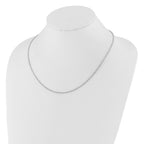 14K White Gold Adjustable 2.5mm Semi-Solid D/C Cable Chain
