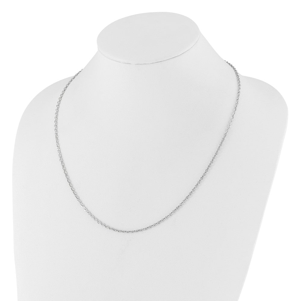 14K White Gold Adjustable 2.5mm Semi-Solid D/C Cable Chain