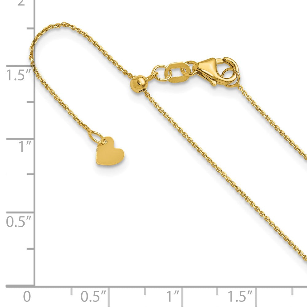 14K Adjustable 1mm D/C Cable Chain