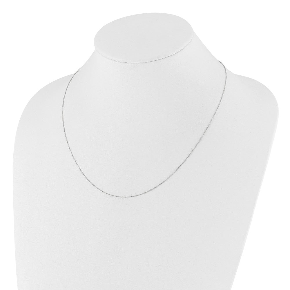 14K White Gold Adjustable 1mm D/C Cable Chain