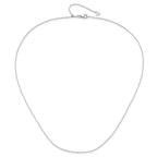 14K White Gold Adjustable 1mm D/C Cable Chain