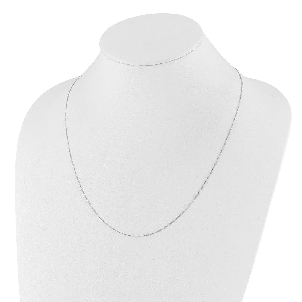 14K White Gold Adjustable 1mm D/C Cable Chain
