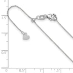 14K White Gold Adjustable 1mm D/C Cable Chain