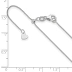 14K White Gold Adjustable .7mm Round Cable Chain