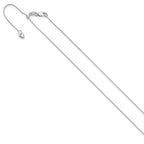 14K White Gold Adjustable .8mm D/C Wheat Chain