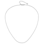 14K White Gold Adjustable .8mm D/C Wheat Chain