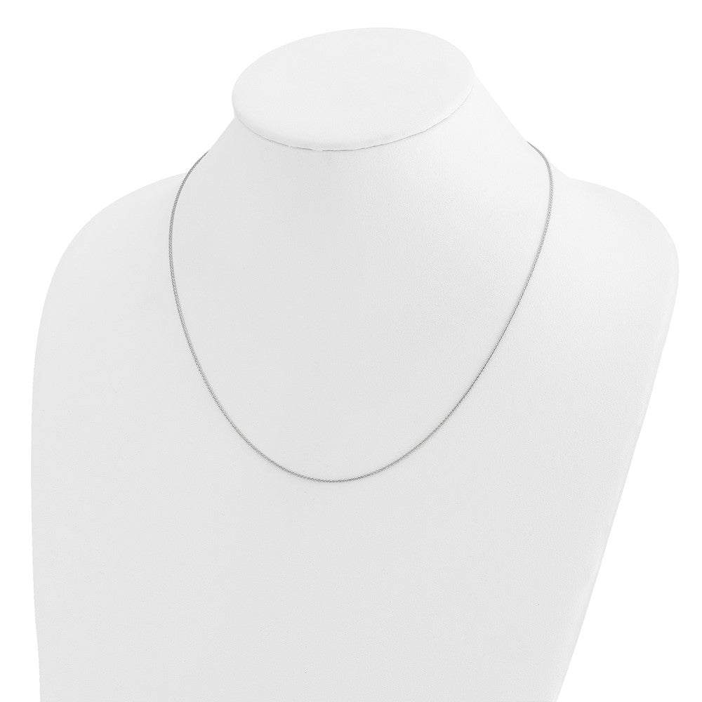 14K White Gold Adjustable .95mm D/C Wheat Chain