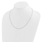 14K White Gold Adjustable 1.2mm D/C Wheat Chain