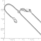 14K White Gold Adjustable 1.2mm D/C Wheat Chain