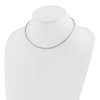 14K White Gold Polished 2mm Round Omega Necklace