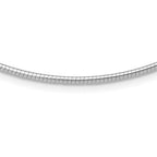 14K White Gold Polished 2mm Round Omega Necklace