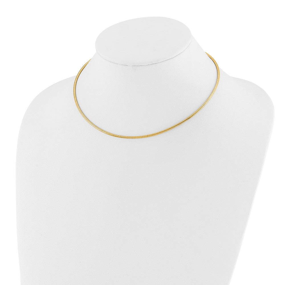 14K Polished 2mm Round Omega Necklace