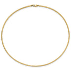 14K Polished 2mm Round Omega Necklace